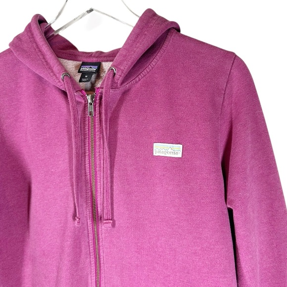 PATAGONIA Women's Medium Mid-Weight Full Zip Pastel Pink Hoody Sweatshirt - Picture 2 of 10